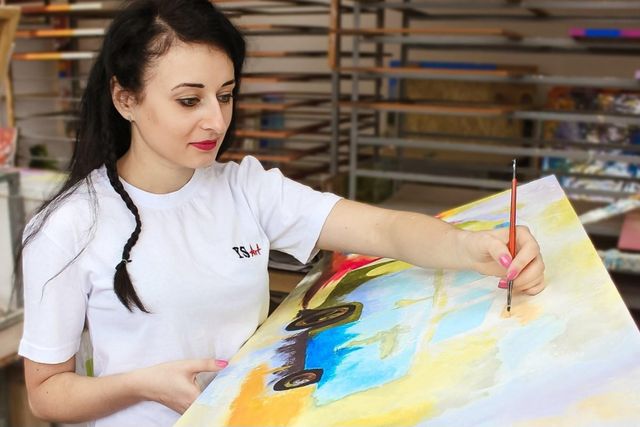 Volkswagen transporter Lienzo pintado a mano