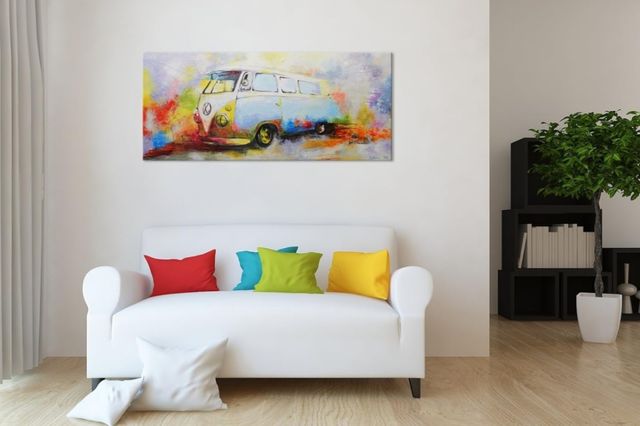 Volkswagen transporter Lienzo pintado a mano