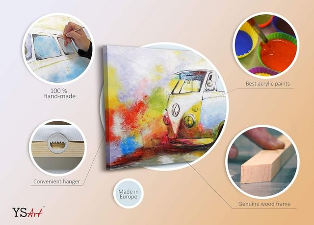 Volkswagen transporter Lienzo pintado a mano
