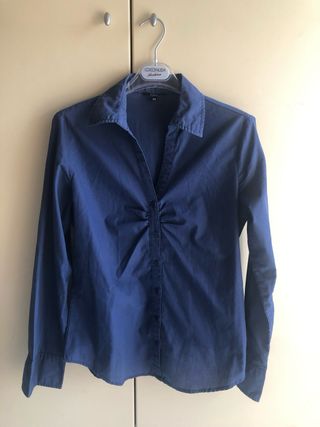 Camicia blu scollo a V basic OVS donna L