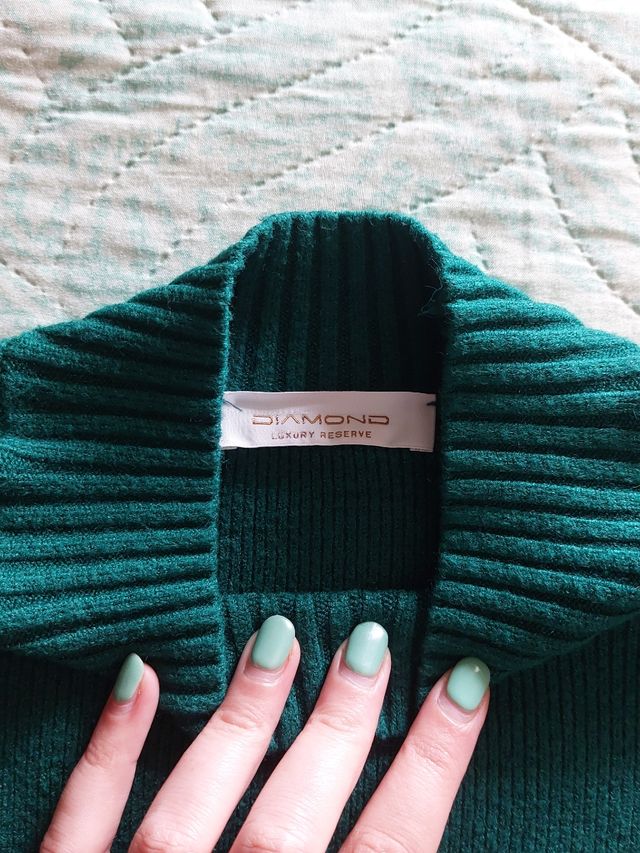 Maglioncino verde smeraldo "Diamond"