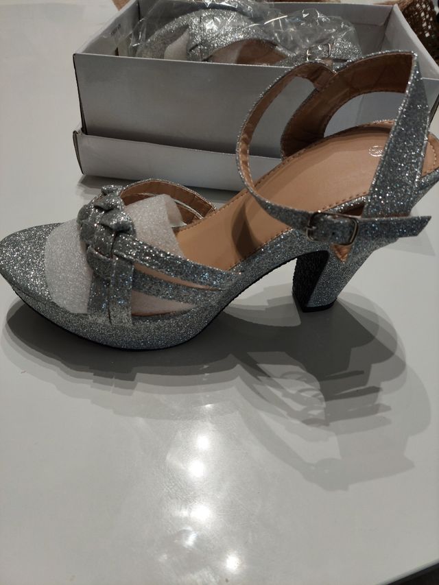 Sandali eleganti argentati