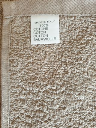  Confezione di asciugamani in cotone colore beige 