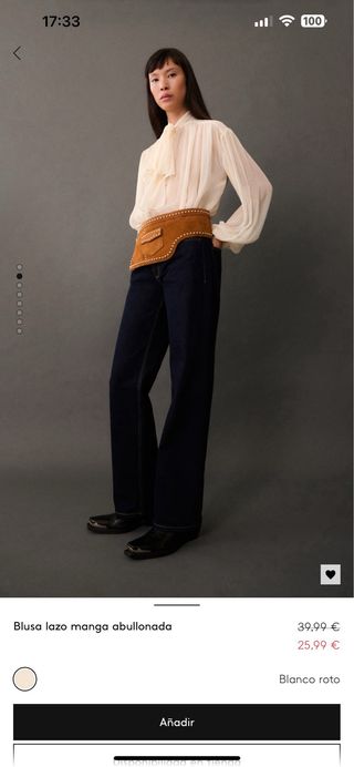 Camisa NUEVA MANGO lazo cuello (PVO 40€)