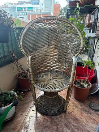 Silla de mimbre jardín