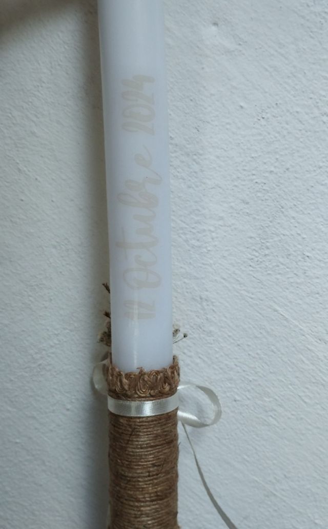 Vela de batismo personalizada