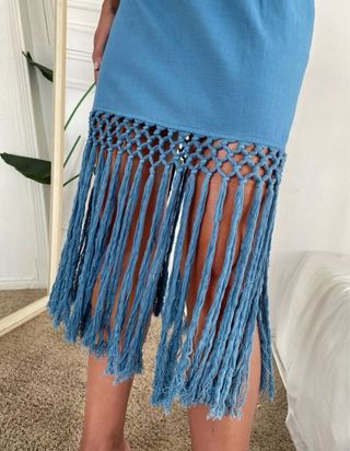 Vestido flecos fiesta talla M 