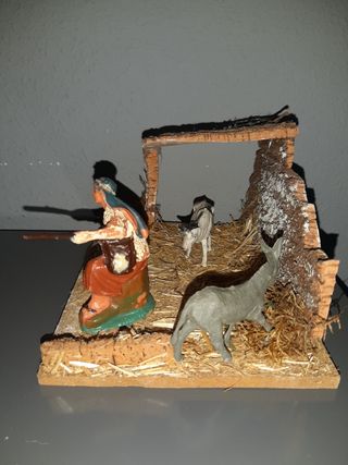 Lote Figuras para el Belen Oliver. Diorama pastor