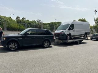 Transporte de caravanas, coches, furgonetas, grua