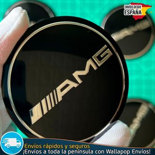 X4 Emblemas 60mm AMG Mercedes Benz Tapacubos