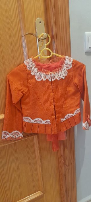 Corpiño fallera niña manga larga naranja