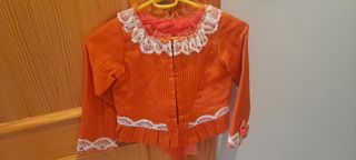 Corpiño fallera niña manga larga naranja