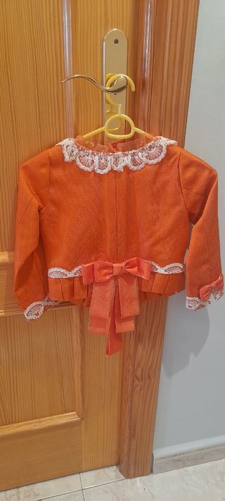 Corpiño fallera niña manga larga naranja