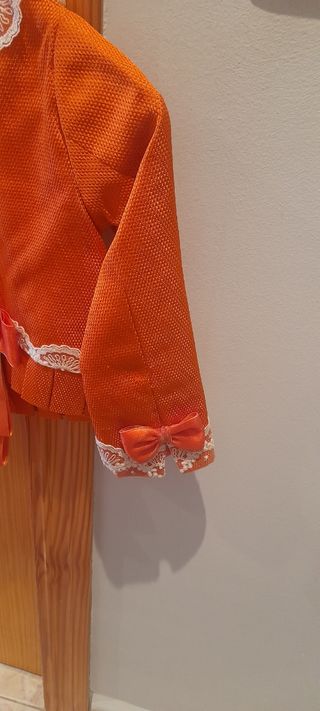 Corpiño fallera niña manga larga naranja