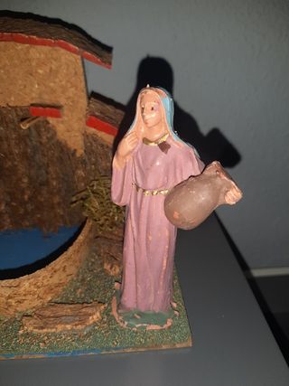 Fuente con figura Oliver para el Belen. Diorama.