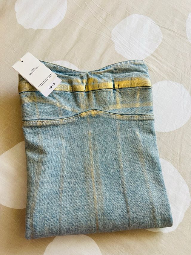 Vestido vaquero foil