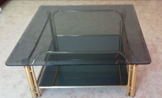 Mesa de centro de cristal vintage