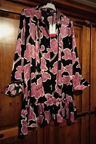 Vestido camisero satinado talla L / XL