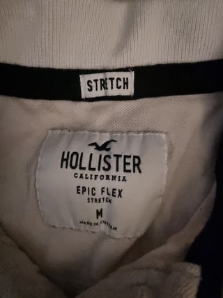 Polo Hollister M Blanco Negro