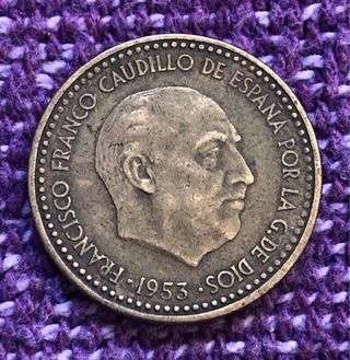 Moneda de 1 peseta-España/Año 1953