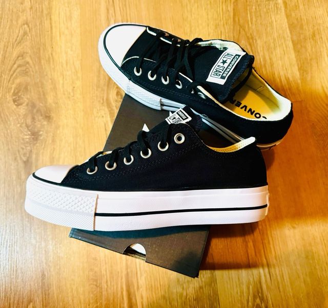 Converse plataforma negras talla 37,5 nuevas