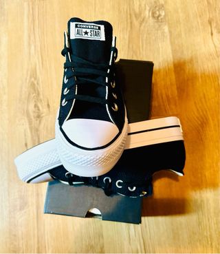 Converse plataforma negras talla 37,5 nuevas