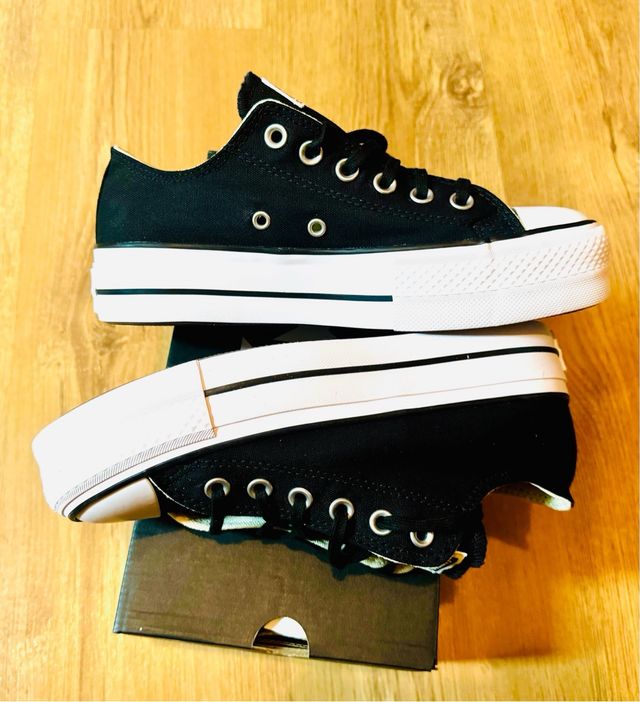 Converse plataforma negras talla 37,5 nuevas