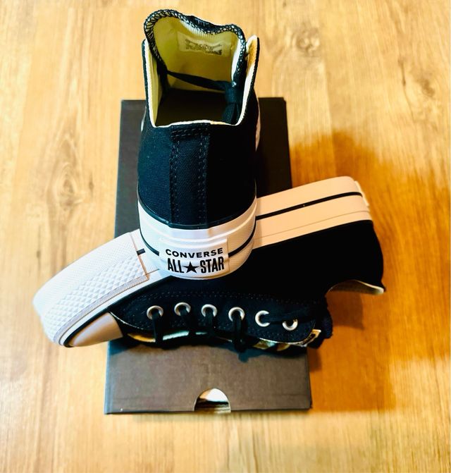 Converse plataforma negras talla 37,5 nuevas