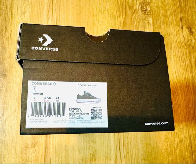 Converse plataforma negras talla 37,5 nuevas