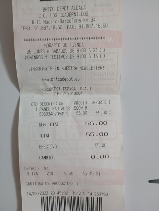 Panel Radiador Blanco