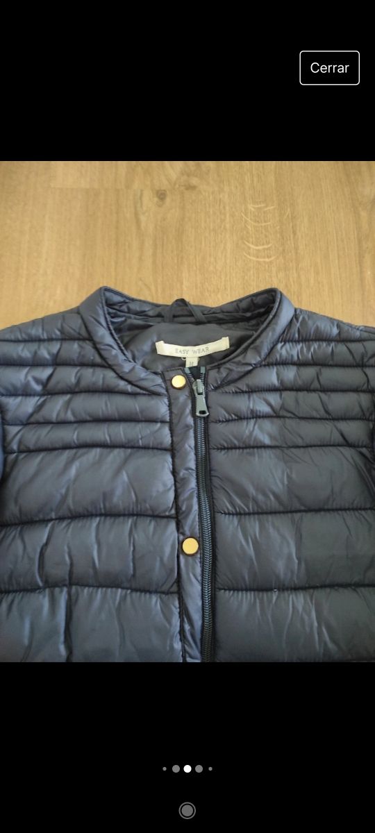 Cazadora acolchada mujer azul marino