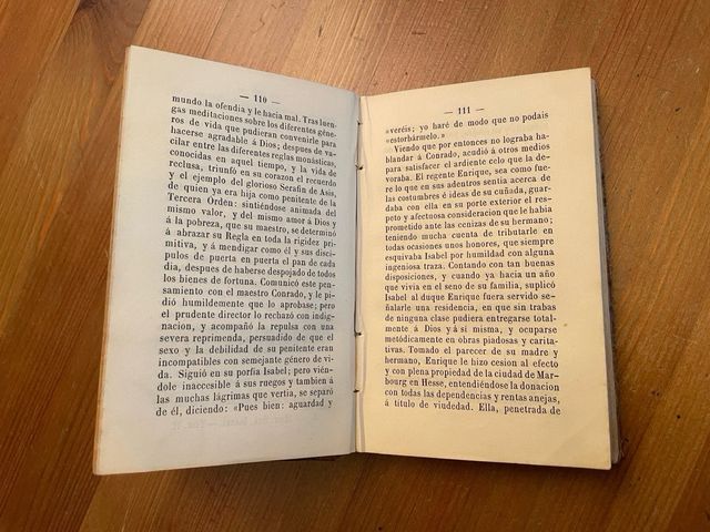Libro antiguo Historia S. Isabel de Hungría.