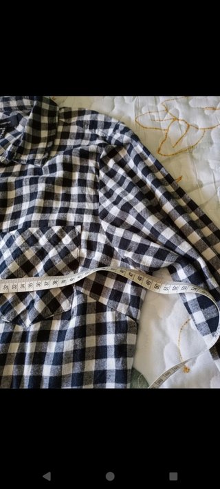 Camisa de cuadros negra de mujer