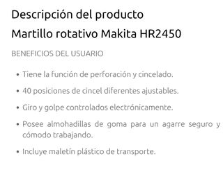 Martillo rotativo Makita HR2450 