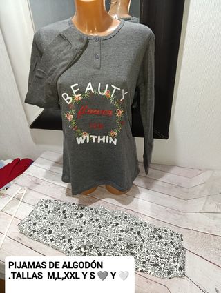 Pijama mujer gris 🩶 invierno nuevo
