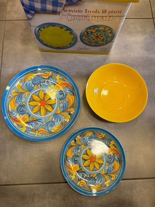 Set di piatti in maiolica 18 pezzi 