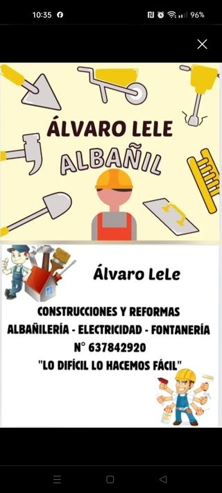 Albañil llamar quien este interesao al telefono