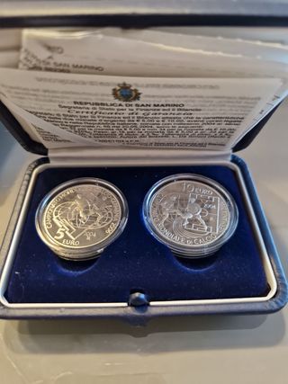 Monete dittico  argento San Marino 2004