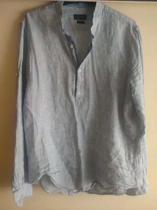 Camisa de lino T. L-M de Zara Man