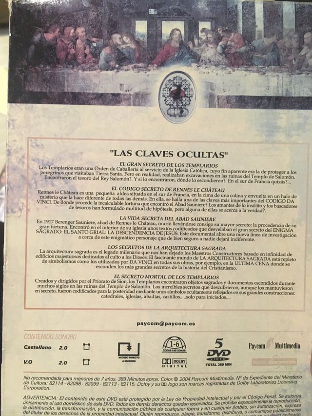 Pack 5 DVD EL CÓDIGO DA VINCI: El enigma sagrado