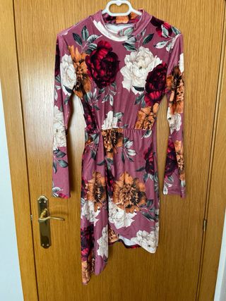 Vestido estampado flores terciopelo