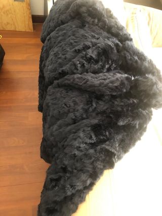 Abrigo piel azul oscuro talla L