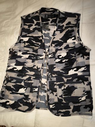 Chaleco gris militar caza
