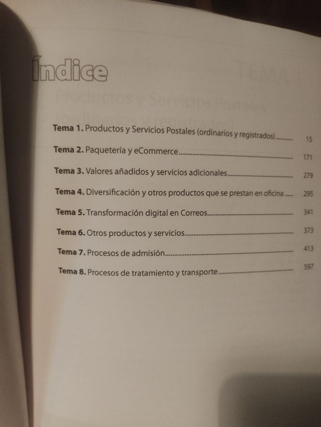 Temario oposiciones correos