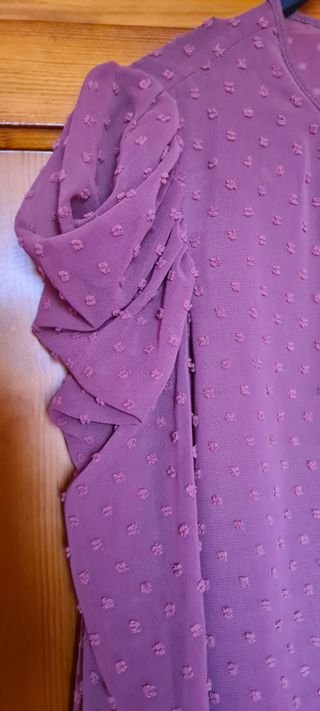Blusa rosa plumetti de Zara