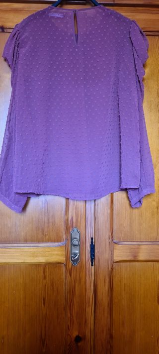 Blusa rosa plumetti de Zara