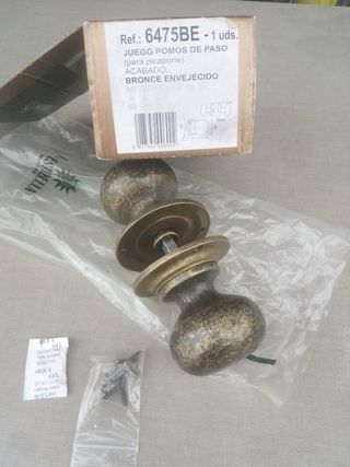 Juego pomo de paso bronce envejecido