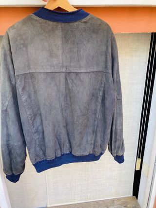 VINTAGE!! CAZADORA CHAQUETA CARDIGAN PIEL ANTE!