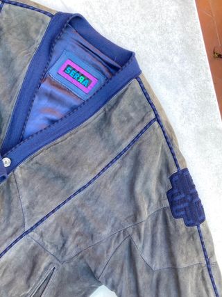 VINTAGE!! CAZADORA CHAQUETA CARDIGAN PIEL ANTE!