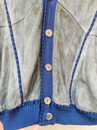 VINTAGE!! CAZADORA CHAQUETA CARDIGAN PIEL ANTE!